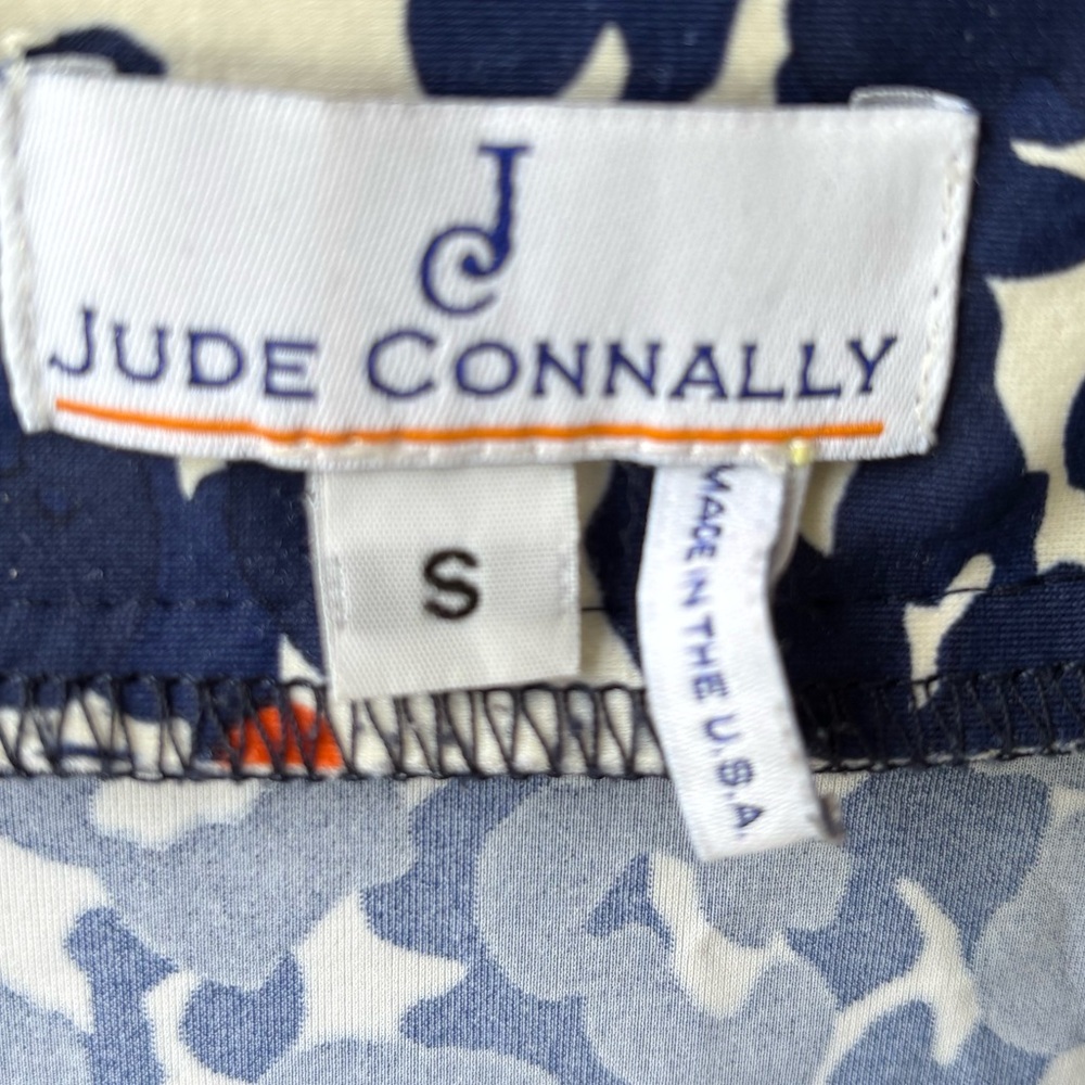 Jude Connally Animal Print Megan Dress Size Small Blue Cream - Picture 3 of 11
